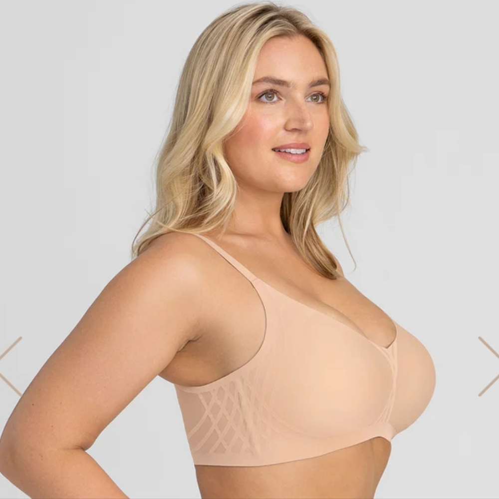 Honeylove seemless nude bra removable pads sz 1X